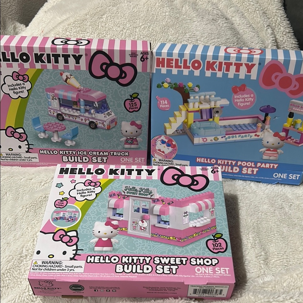 Hello Kitty Building Set Trio - Pink and Blue
